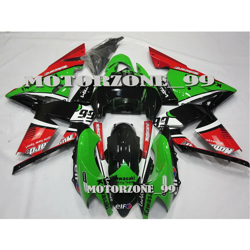 ZXMT обтекатель кузова Комплект для KAWASAKI NINJA ZX 10R 2004 2005 ABS черный зеленый литой УФ
