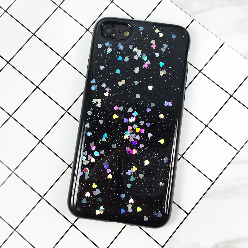 Роскошный блестящий чехол для iPhone 7 6 6S Plus задняя крышка телефона мягкие