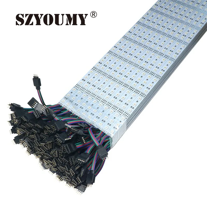 SZYOUMY RGB Светодиодные полосы 100 см DC12V 60 светодиодов SMD 5050 светодиодные жесткие