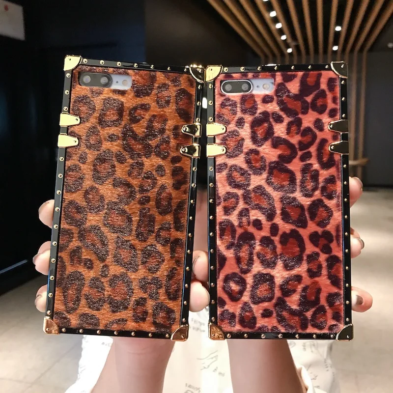 Модный квадратный чехол для телефона OPPO F9 A3 A5 A7X A39 A57 A59A73 A75 A79 A83 Леопард пушистый R9