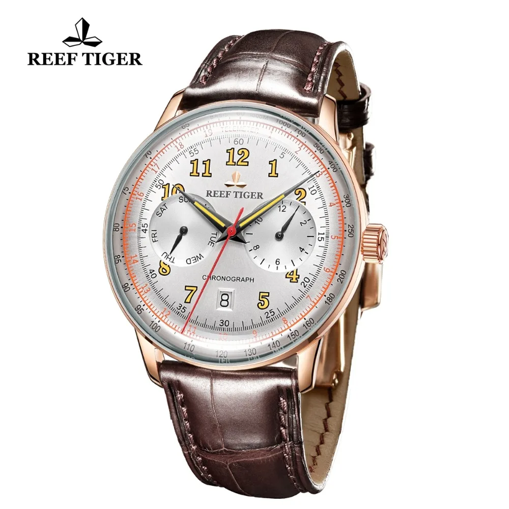 Мужские классические часы Reef Tiger/RT многофункциональные автоматические