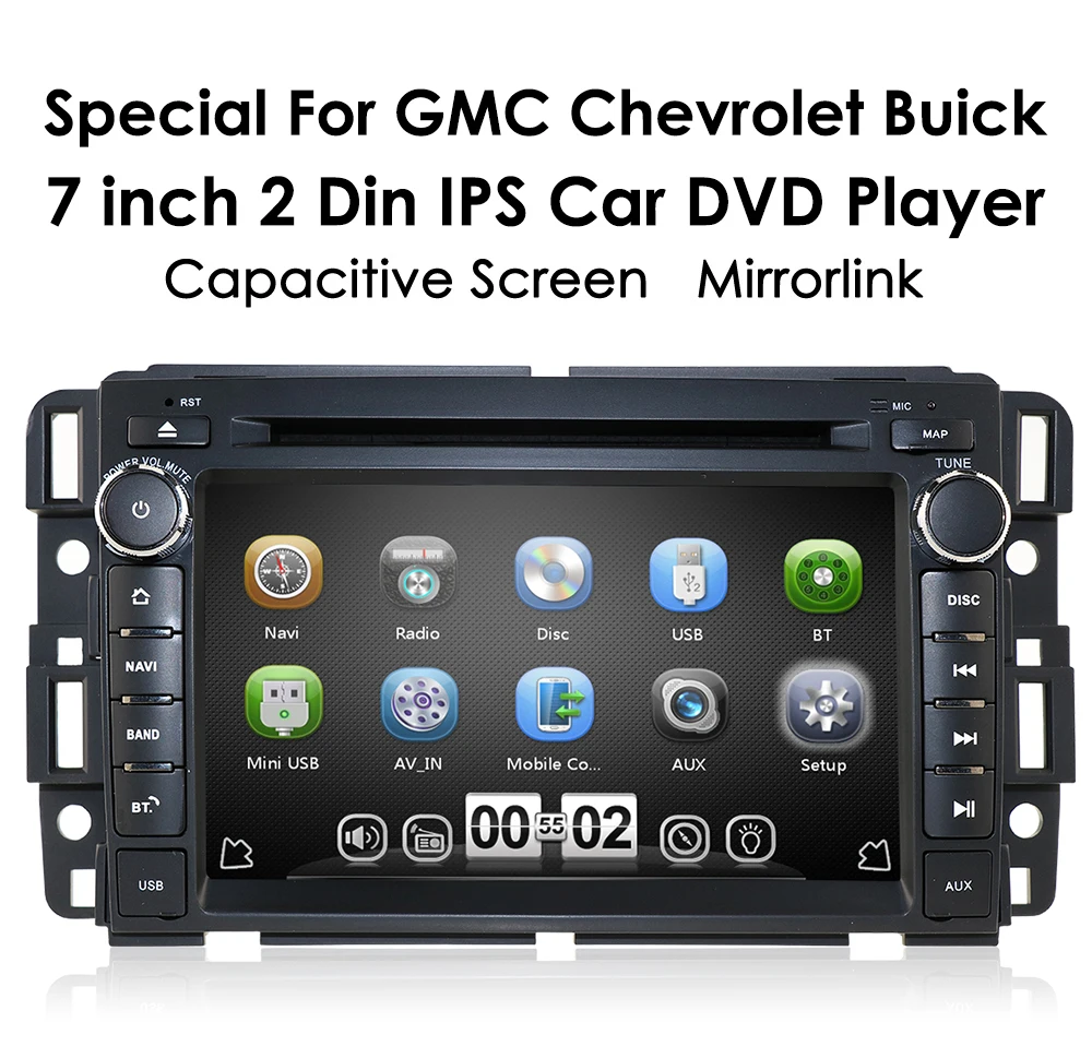 Ossuret " двойной Din сенсорный экран FM/AM радио Wince автомобильный стерео dvd-плеер gps Navi для GMC Yukon Acadia Chevy 2007-2012 SWC RDS
