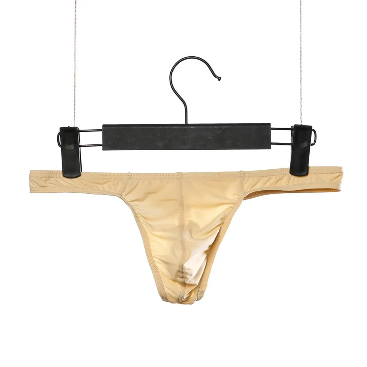 

Sexy Men G-string Thongs Gay Underwear Ultra-thin Transparent Ice Silk T-panties Solid Low Waist U Convex Pouch Underpants M-XL