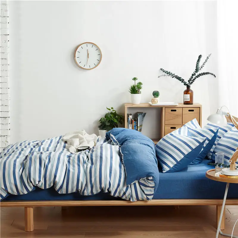 Пододеяльник для дома Комплект постельного белья Помытый хлопок двойная пара