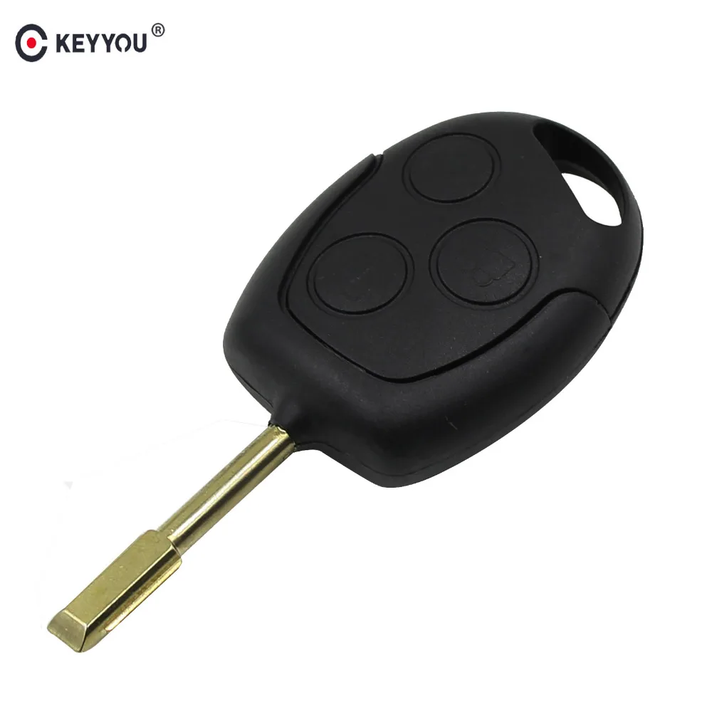 KEYYOU 3 кнопки лезвия необработанный дистанционный пульт управления оболочки ключа для фокуса Mondeo Festiva Fusion костюм Fiesta ка брелок автомобильный ключ чехол