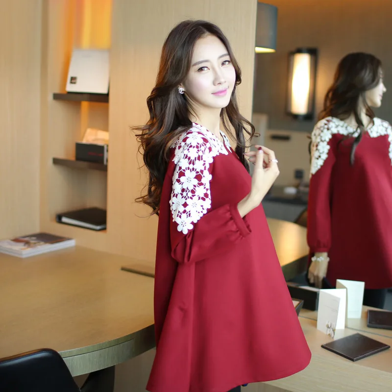 2018 весна новый узор будет код кружева короткий осенний наряд юбка длинный рукав