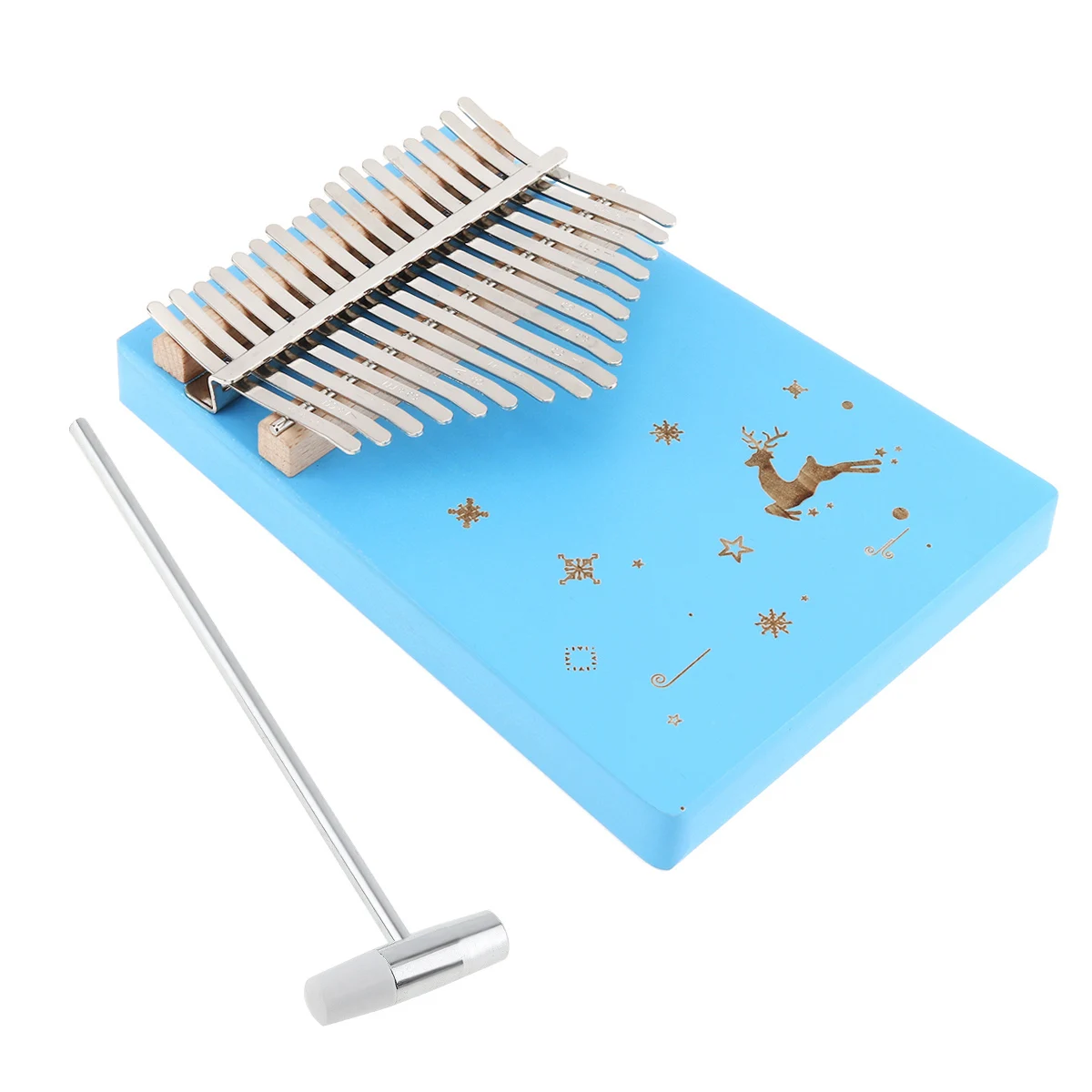 17 клавиш синий большой палец фортепиано калимба олень снег шаблон сплошной одной