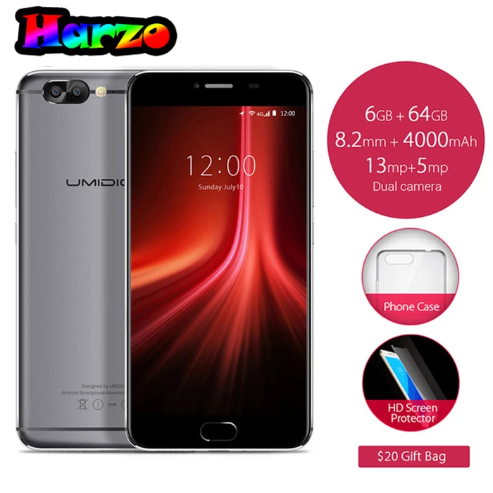 Оригинальный Umidigi Z1 Octa Core Android 7 0 5 дюймов FHD MTK6757 6 ГБ + 4G B 13MP двойная задняя Cam LTE