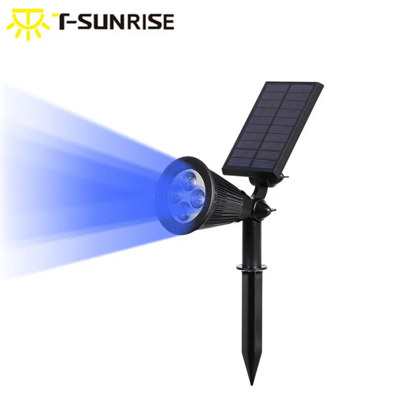 T-SUNRISE фонарь на солнечных батареях наружные Ландшафтные светильники Водонепроницаемая садовая Лампа безопасности регулируемая для внутренний двор сад синий цвет