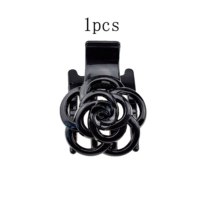 Black 1 pcs Заколки для волос в виде черной розы, Заколки для женщин, аксессуары, корейская мода, заколки для волос в форме краба, головные уборы, подарки - Цвет: Black 1 pcs