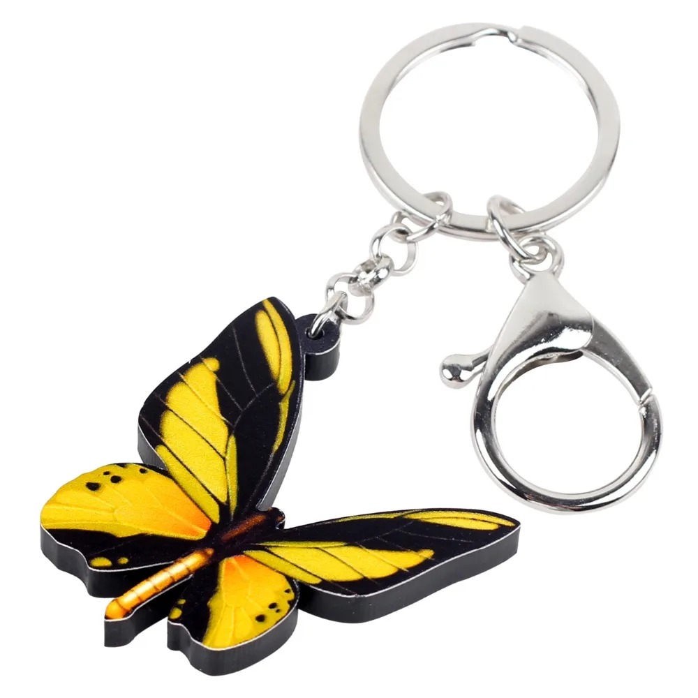 Брелки для ключей Bonsny акриловые брелки бабочки Ornithoptera женщин и девочек|Брелоки| |
