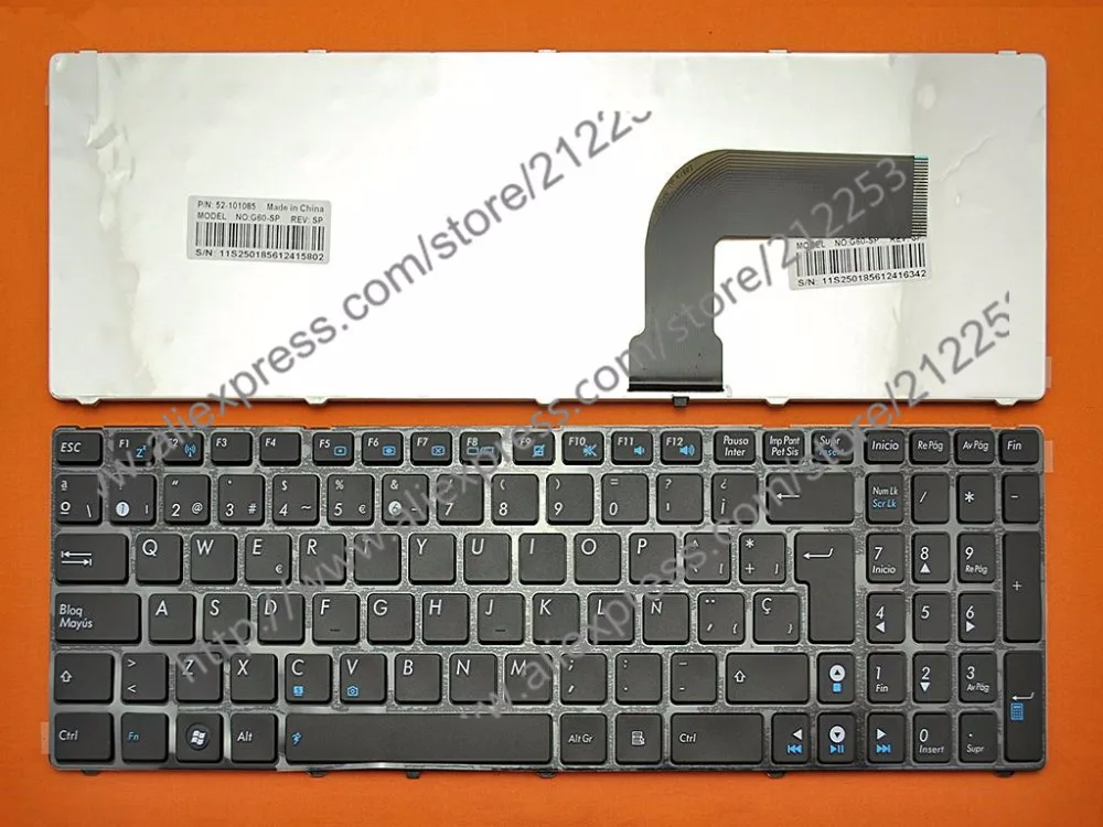5 шт./лот новые запчасти Teclado Испанский Клавиатура для ноутбука Asus K52 X61 N61 G60 G51 G53 k53s