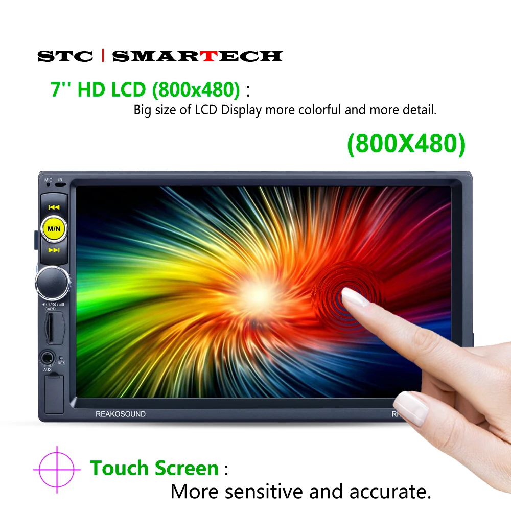 SMARTECH 2 Din Автомагнитолы MP5 плеер стерео аудио 7 дюймов Сенсорный экран поддержка
