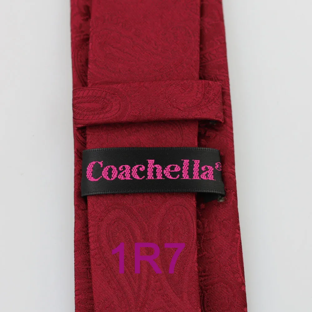 Галстуки YIBEI Coachella бордовые галстуки с пейсли Свадебный жаккардовый тканый