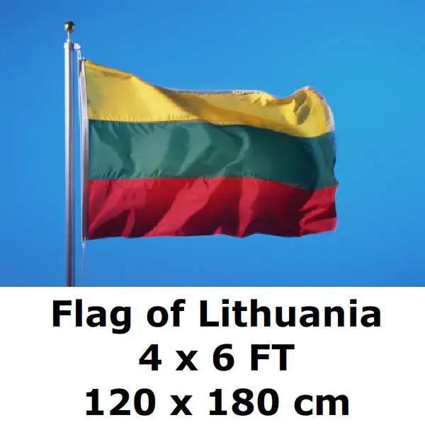 

Lithuania Flag 4X6FT 120 x 180 cm Yellow Green Red 100D Polyester Large Big Lithuanian Flags And Banners