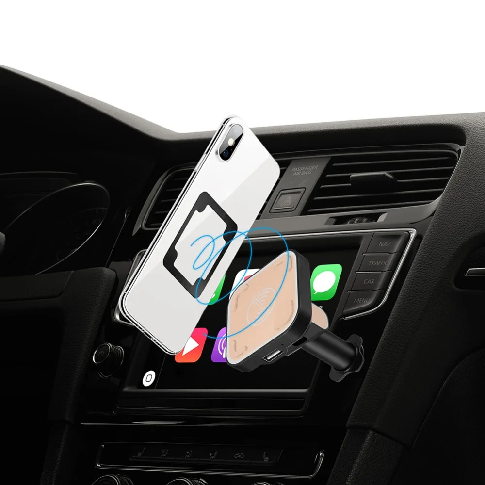 Горячее автомобильное крепление Qi Беспроводное зарядное устройство для iPhone X 8 Plus