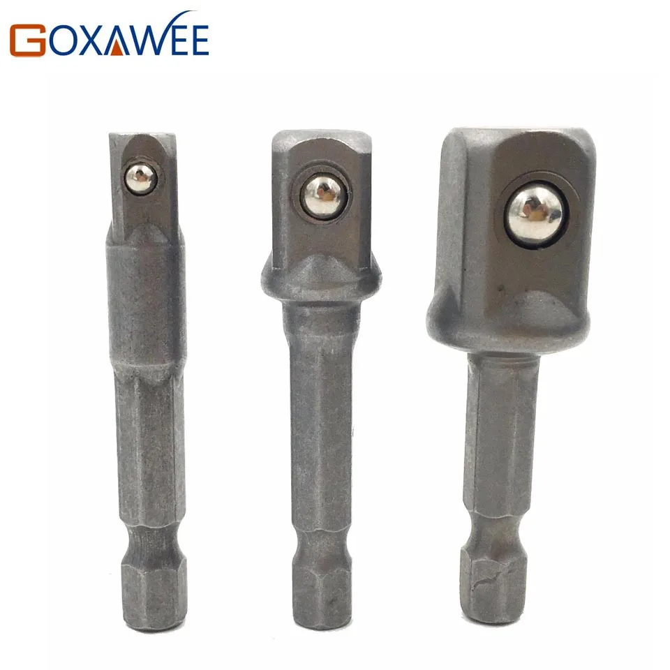 GOXAWEE 3 шт. 1/4 &quot3/8&quot 1/2 &quotшестигранное сверло драйвер торцевой ключ адаптер муфта