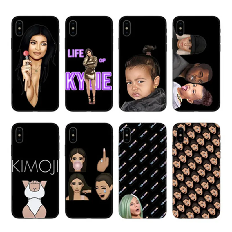 Кайли Дженнер kimoji Ким Кардашьян kanye west Северный Мягкий ТПУ Тампа da Caixa ли телефон