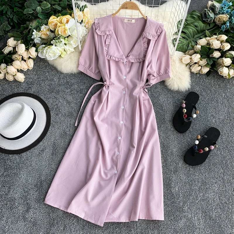 2019 новые модные женские платья деревянный Ушастый костюм воротник Короткие