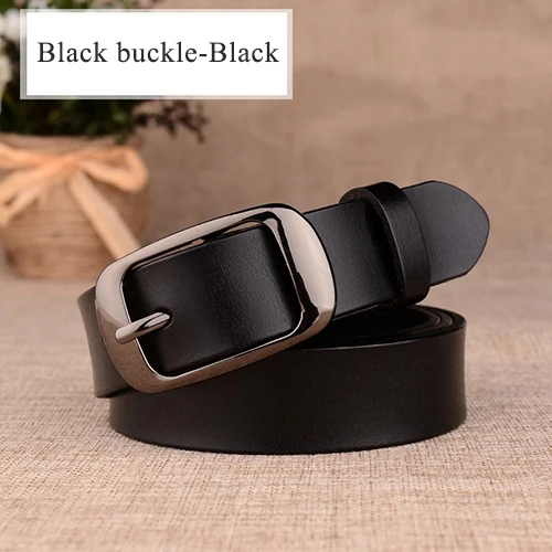 ZK-008A2Black-black Дизайнерские широкие женские пояса из натуральной кожи, Женская винтажная Пряжка со штырем, женские роскошные женские ремни, кожаные женские ремни 8537 - Цвет: ZK-008A2Black-black