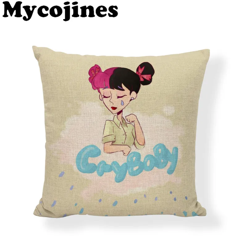 Наволочки для подушек Melanie Martinez Crybaby 45*45 см, для девочек, с рисунком облака, дождя, соски, дизайн, Офисная Автомобильная декоративная наволочка для подушки