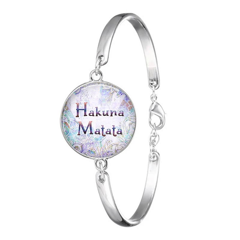 Браслет Hakuna Matata Faith Hope Christian Quote вдохновляющая бижутерия со стеклянными кабошонами буддизм художественные женские браслеты модный подарок