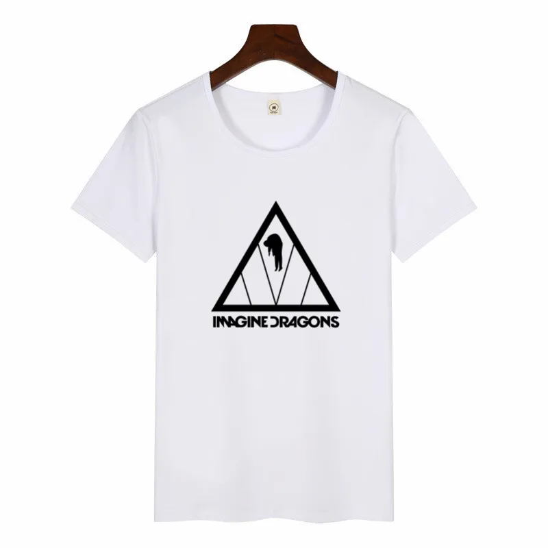p1413C-white Summer Female Imagine Dragons Korean Style TShirt O-neck Hipster ShortSleeve Tops Unisex Streetwear Graphic Tees Women Harajuku - Цвет: p1413C-white