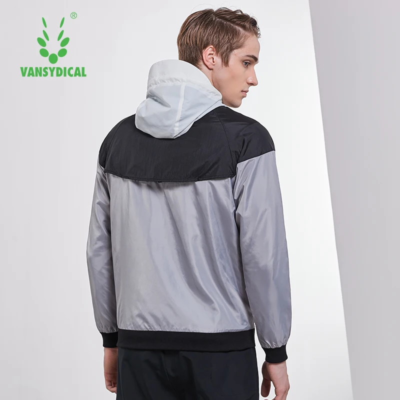 Спортивные беговые куртки Vansydical Мужская ветрозащитная спортивная одежда с
