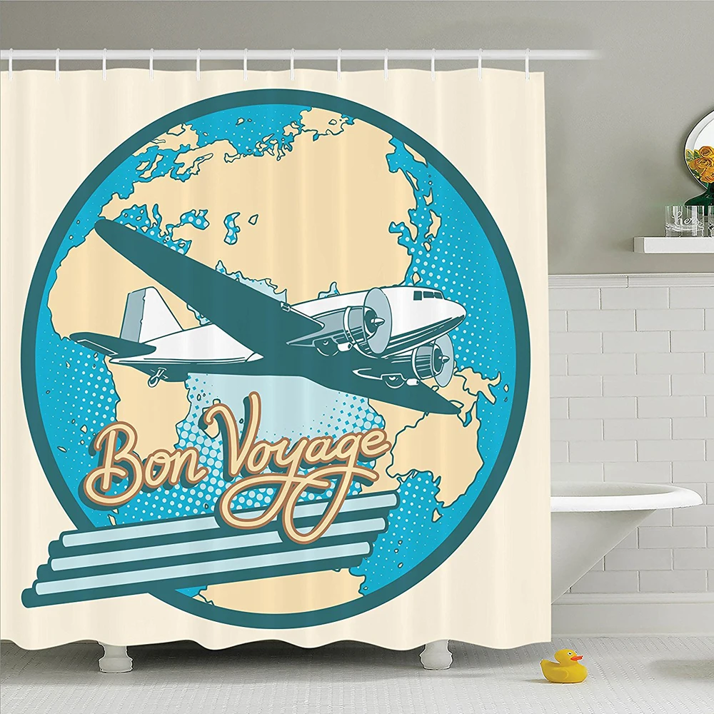 Bon Voyage Pop ретро стиль поездки Туризм есть безопасная карта полета Африки и