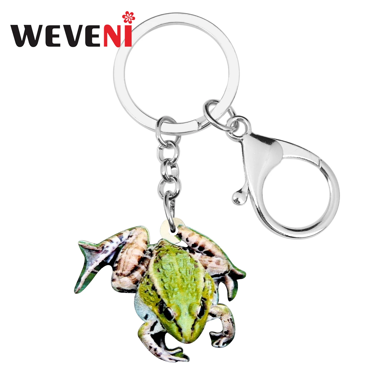 WEVENI акриловые Мультяшные лягушки брелоки кольцо забавное животное ювелирные