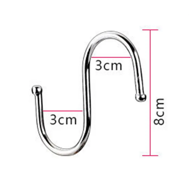 1Pcs Creative Hooks S Shaped House Kitchen Pot Pan Hanger Tableware Clothing Stainless Steel Home Decor | Дом и сад