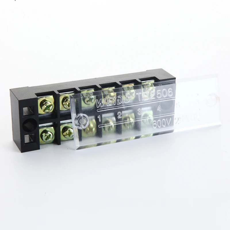 Двухрядный Барьерный винтовой клеммный блок соединитель проводов 600 в 25 А 6