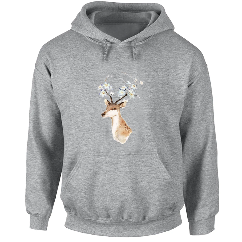 

Unisex Sweatshirts For Boy Men Long sleeves Christmas Reindeer Retro Elk Deer Design Spring Autumn Winter Casual Hoodies