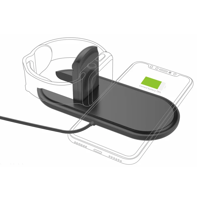 Qi Wireless Fast Charger for Apple Watch 12 3 iPhone X 8 Plus Samsung Charging USB Pad Dock Phone Adapter | Мобильные телефоны и