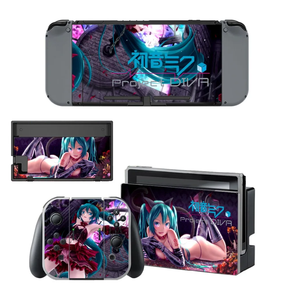 Виниловая наклейка на кожу Hatsune Miku Project Diva крышку для Nintendo консоли переключения и