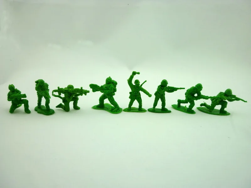 Мини Пластик солдат игрушки Зеленый Army Для мужчин цифры 8 стилей 200 шт./лот наугад