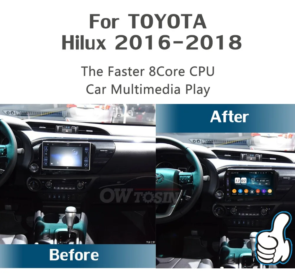 10," ips 8 ядерный 4G+ 64G Android 9,0 автомобильный DVD мультимедиаплеер gps радио для Toyota Hilux DSP CarPlay Parrot BT
