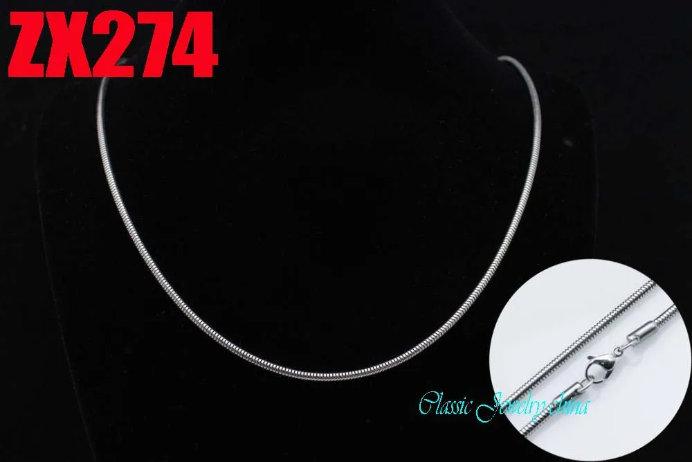Ожерелье из нержавеющей стали 2 4 мм круглая змеиная цепочка модные ювелирные