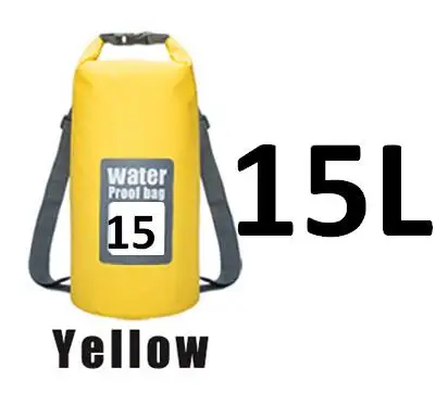 Качественные ультралегкие 5L/10L/15L/20L водонепроницаемые сумки для хранения сухих мешков для каноэ каяк Рафтинг Спорт на открытом воздухе сумки для плавания - Цвет: Yellow 15L