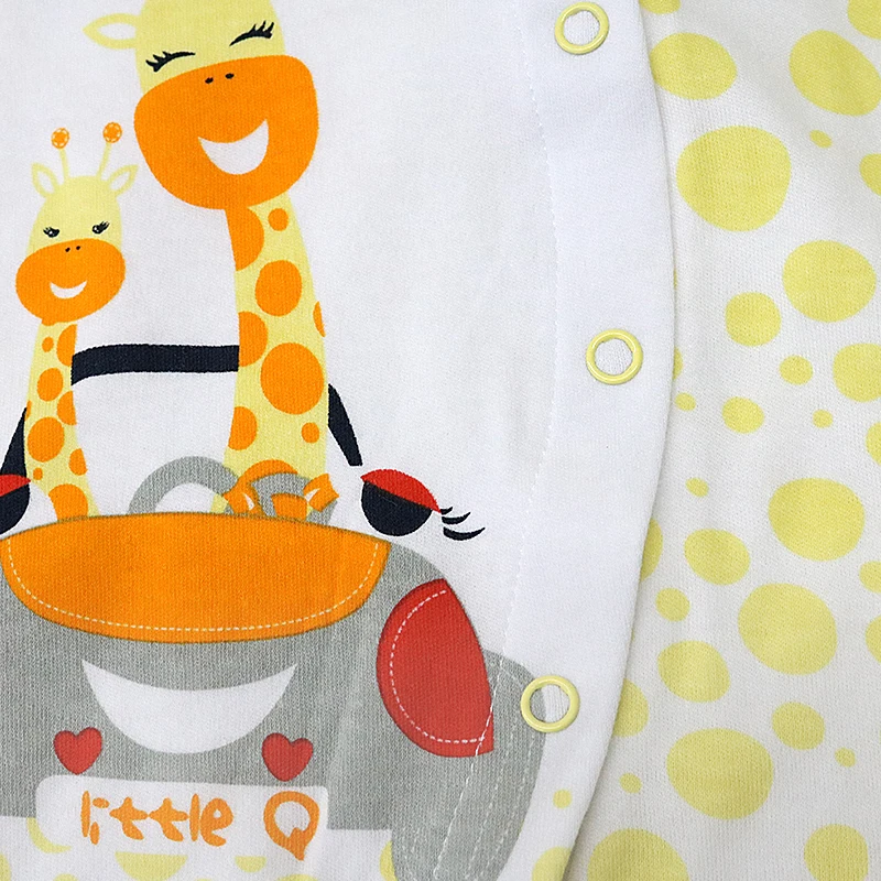 Комбинезоны из чистого хлопка с длинными рукавами для новорожденных; Детские костюмы на пуговицах с круглым вырезом; одежда для маленьких мальчиков и девочек; подарки для детей