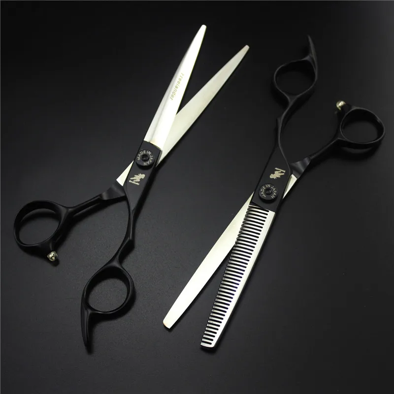 

Brand Pet Grooming Scissors Set 7 Inch Professional Japan 440C Dog Shears Hair Cutting Thinning Curved Scissors With Bag