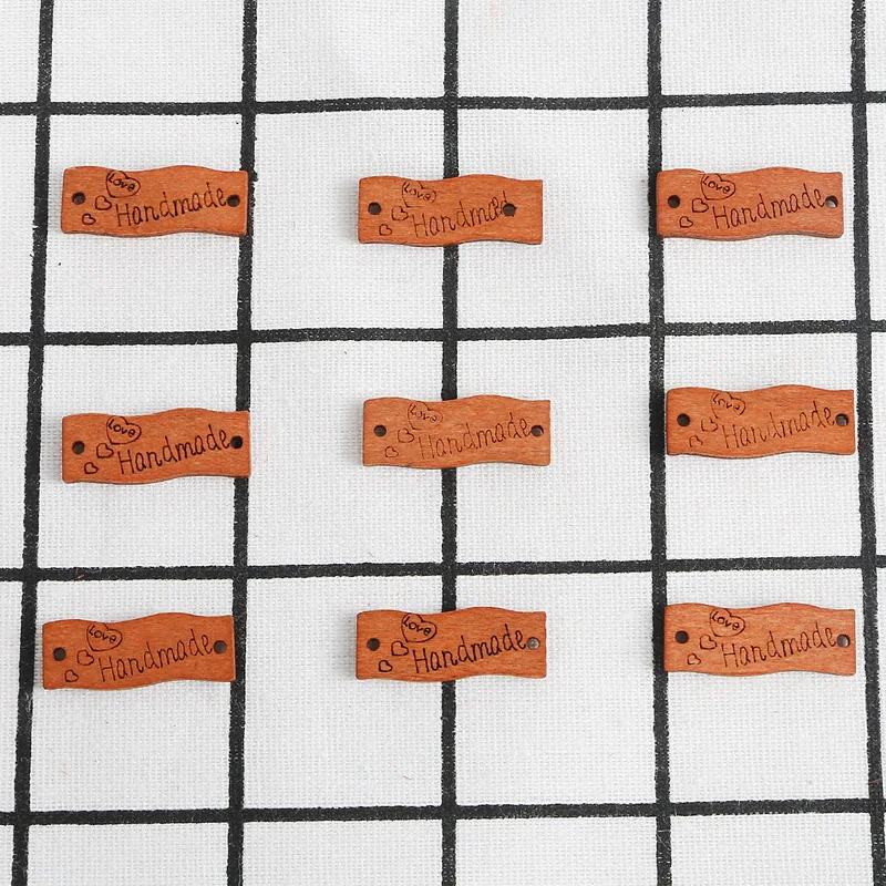 25/50/100 pcs 2 отверстия 30 мм квадратной формы ручной работы деревянные бусины пуговицы для рукоделия деревянная бирка набор «сделай сам» для пошива одежды Скрапбукинг