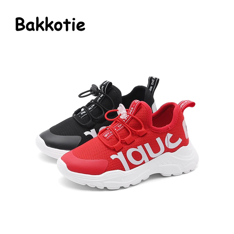 Bakkotie 2018 Весенняя мода Новые детские спортивная обувь ребенок бренд Slip-On