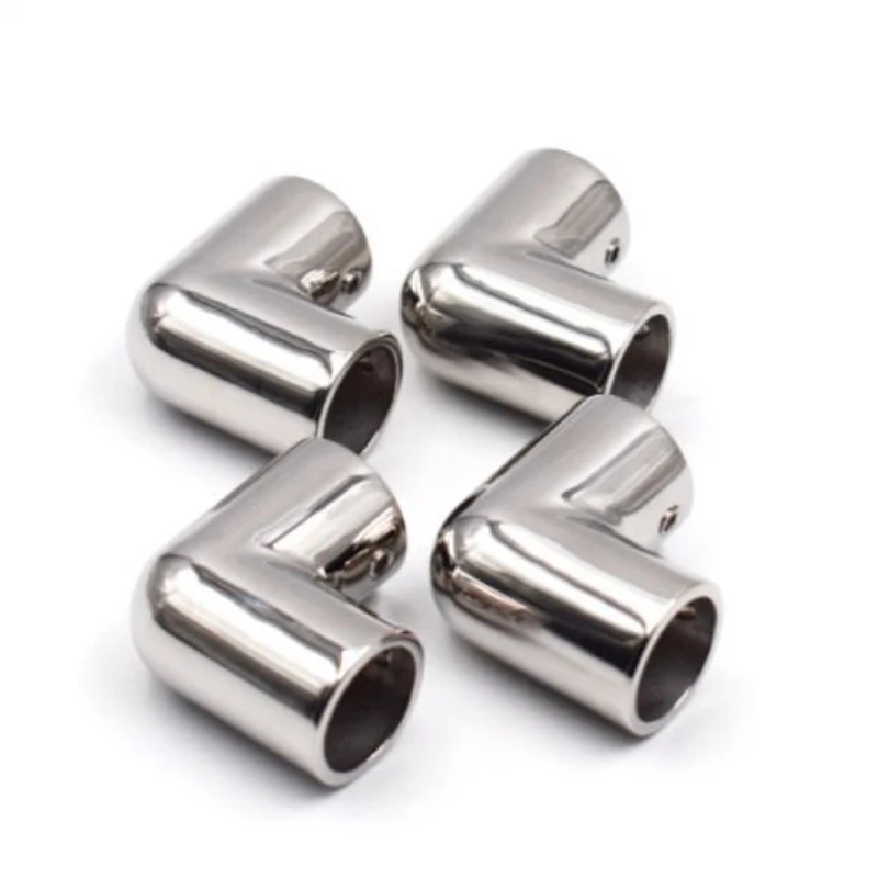 4PCS Boat Marine Hand Rail Fitting 90 Degree 7/8&quot Elbow Stainless Steel Polished | Hardware