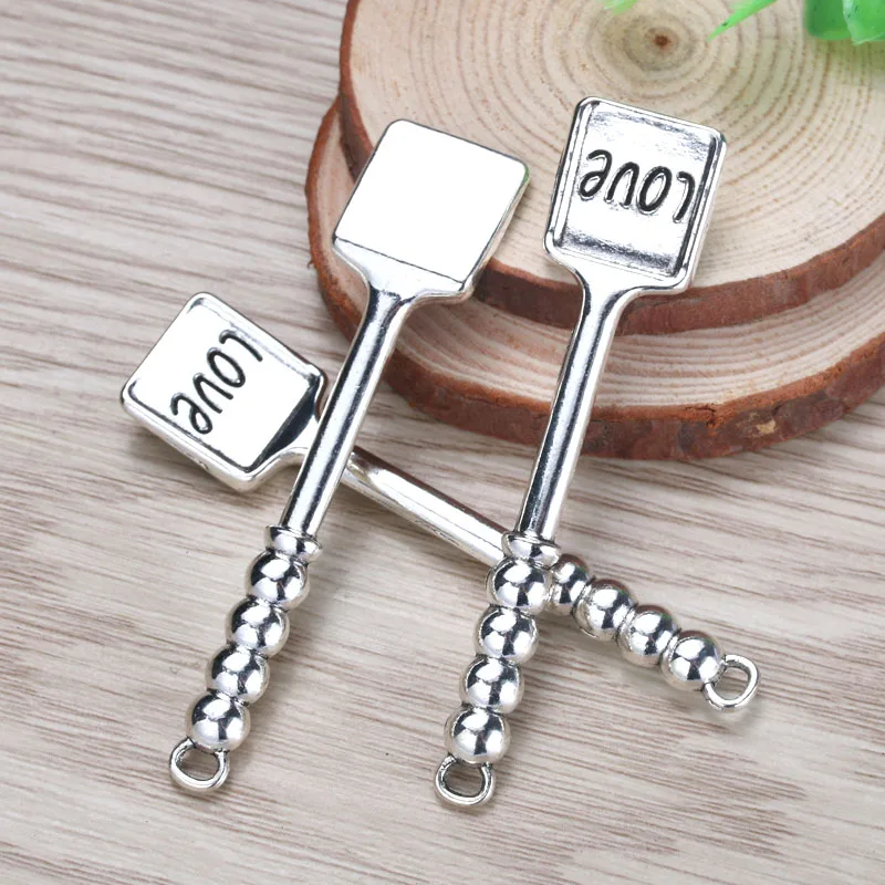 

Wholesale 10 pcs quality Ancient Love spatula Pendant Alloy DIY Fashion charm Bracelet Necklace Jewelry Accessories