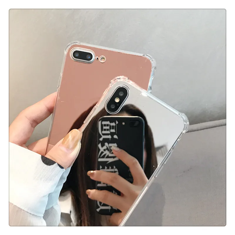 Роскошный зеркальный чехол с покрытием для iPhone XS Max X 10 XR 7 8 7Plus 8Plus 6 S Plus