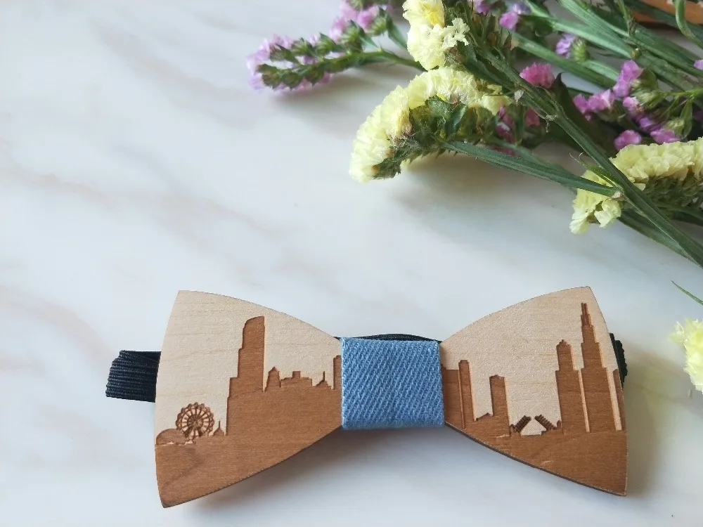 Модные деревянные галстуки-бабочки для джентльменов уникальные мужские ручной