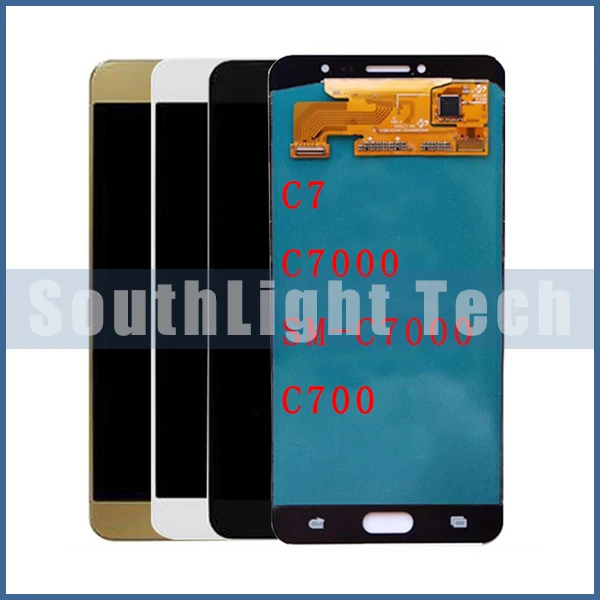 ЖК дисплей Super Amoled для Samsung Galaxy C7 C7000 с сенсорным экраном и дигитайзером в сборе