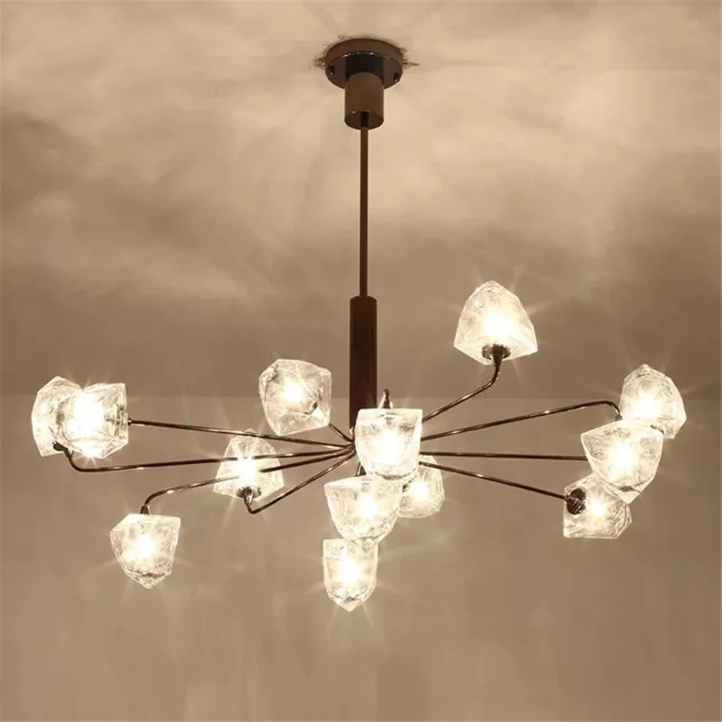

Modern chandelier simple crystal glass led Lamp 11/13 Heads For living room restaurant study villa Home lighting Suspension G854