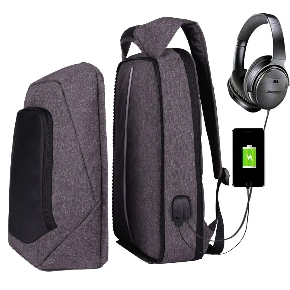 Высокая емкость Для мужчин рюкзаки Mochila модные школьные сумки USB зарядки ноутбука